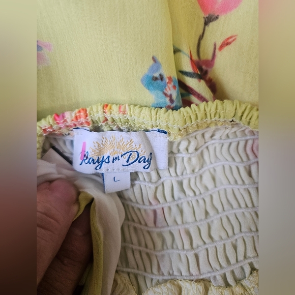 Rays For Days - Women's Louise Mini Dress Love Bird Floral Sz L - Picture 8 of 9